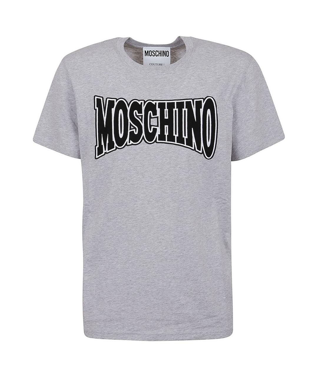 MOSCHINO Серая хлопковая футболка, фото 1