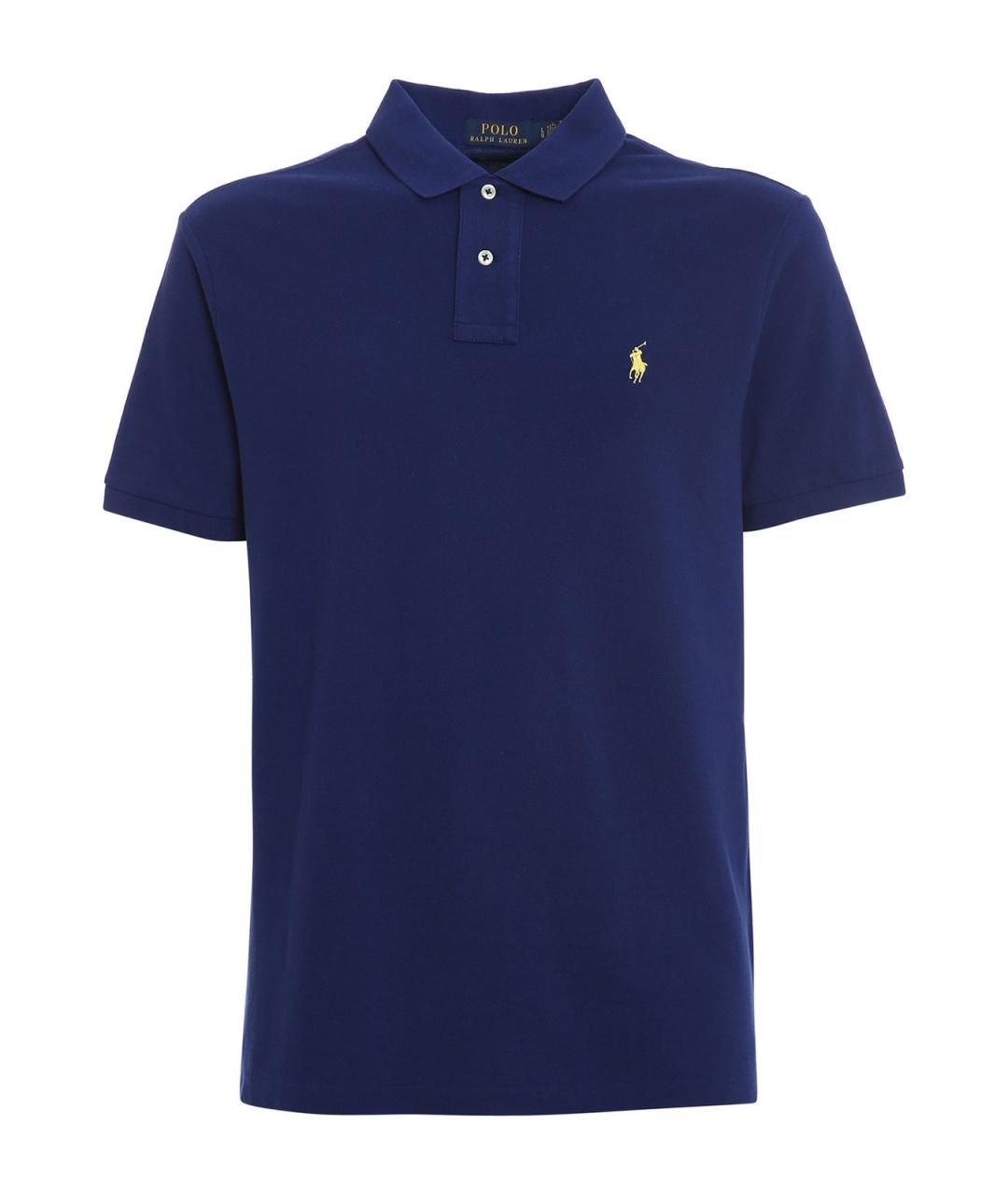 POLO RALPH LAUREN Синее хлопковое поло с коротким рукавом, фото 1