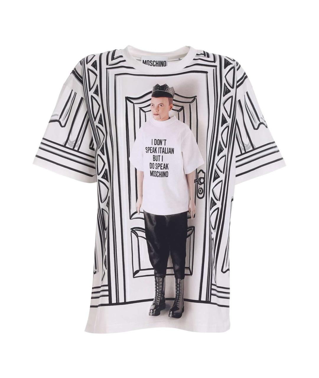 MOSCHINO Мульти хлопковая футболка, фото 1