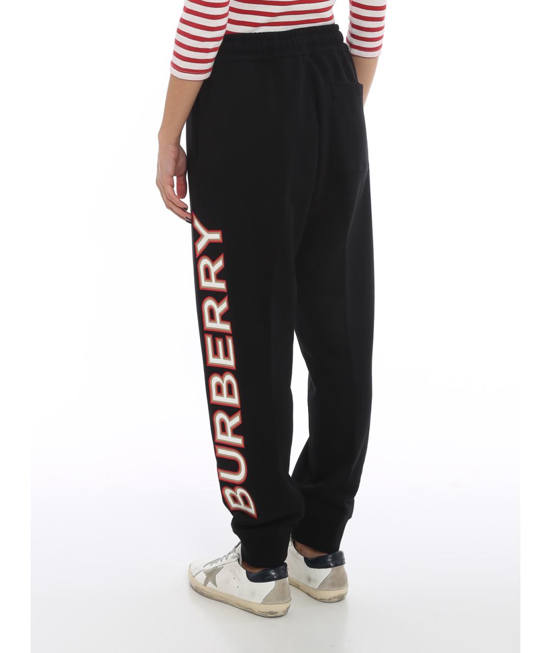 BURBERRY Черные хлопковые спортивные брюки и шорты, фото 4