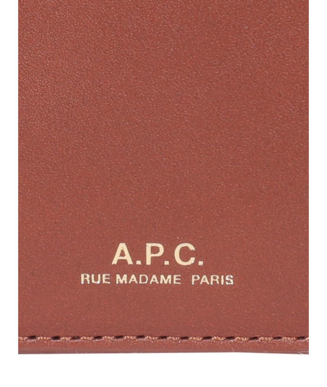 A.P.C. Коричневый кожаный кошелек, фото 5