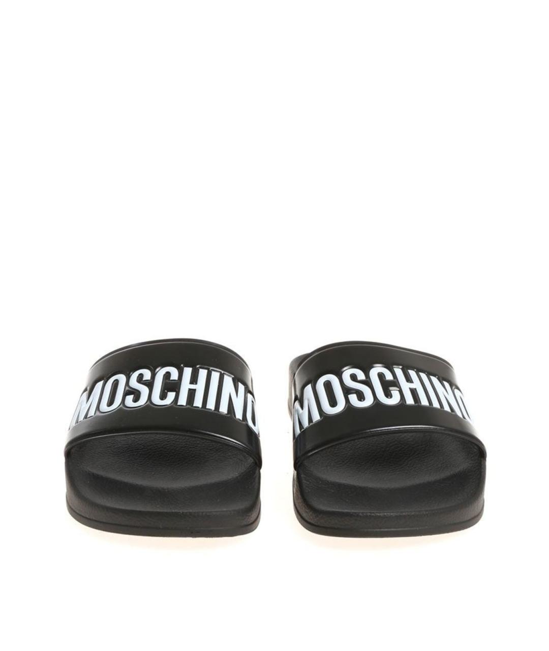 MOSCHINO Черные резиновые шлепанцы, фото 3