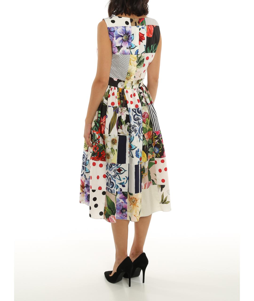 DOLCE&GABBANA Мульти хлопковое коктейльное платье, фото 4