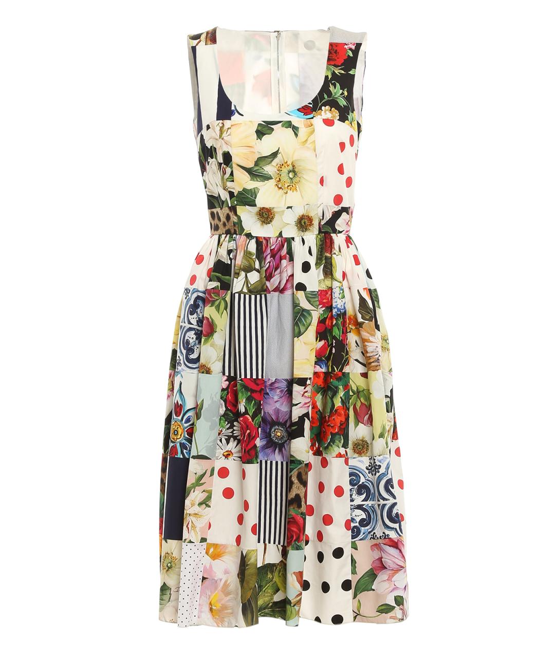 DOLCE&GABBANA Мульти хлопковое коктейльное платье, фото 1