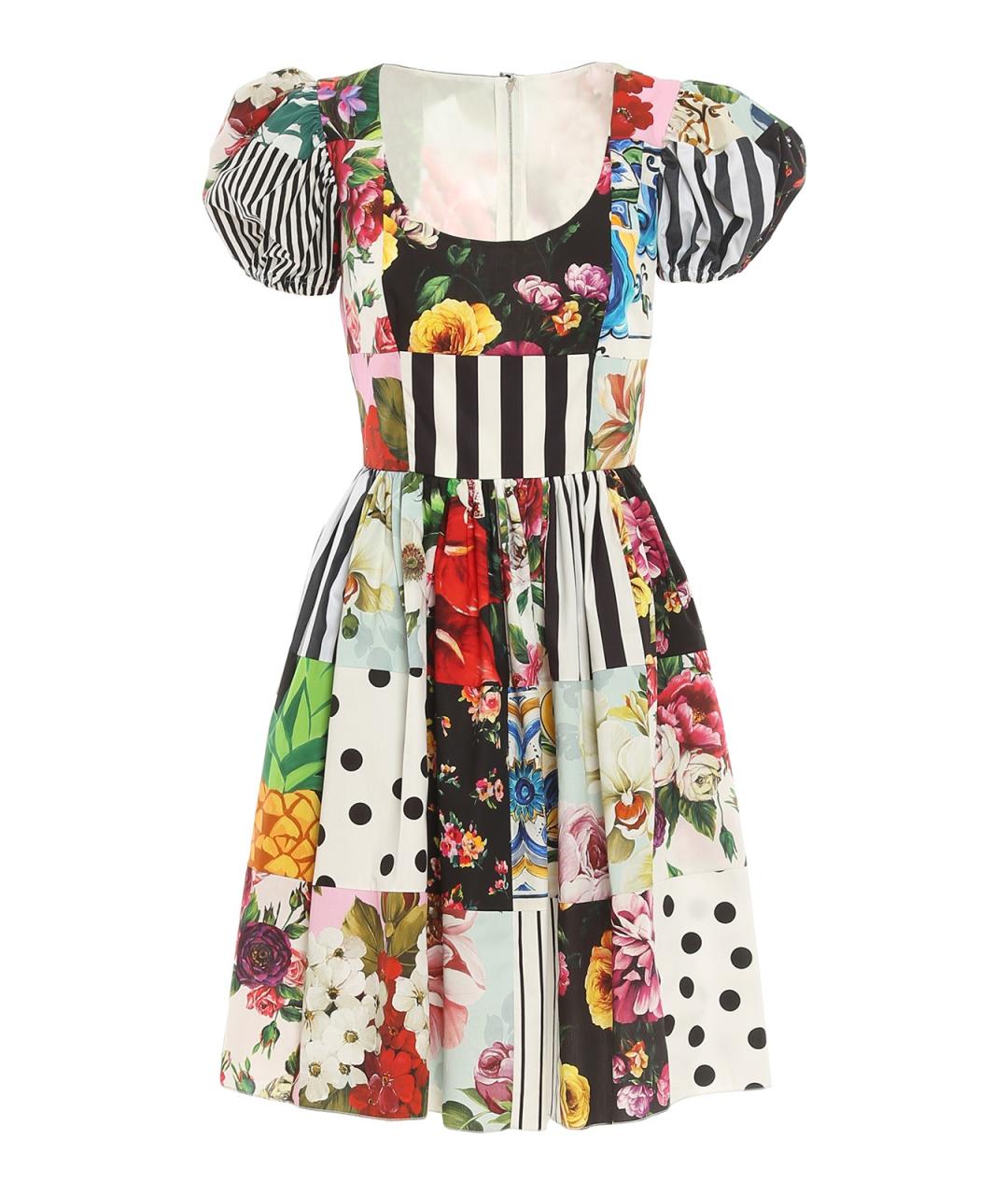 DOLCE&GABBANA Мульти хлопковое повседневное платье, фото 1