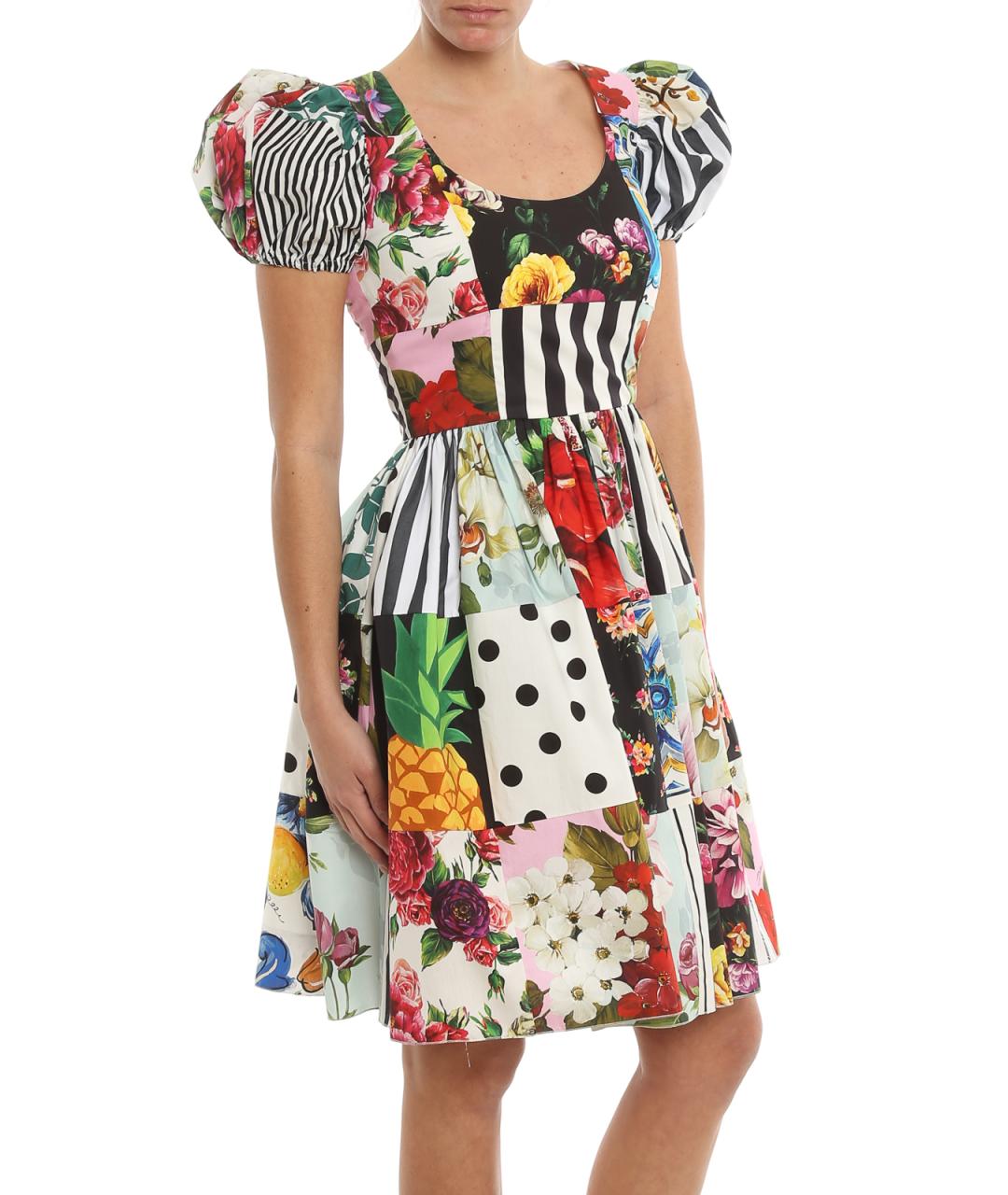 DOLCE&GABBANA Мульти хлопковое повседневное платье, фото 5