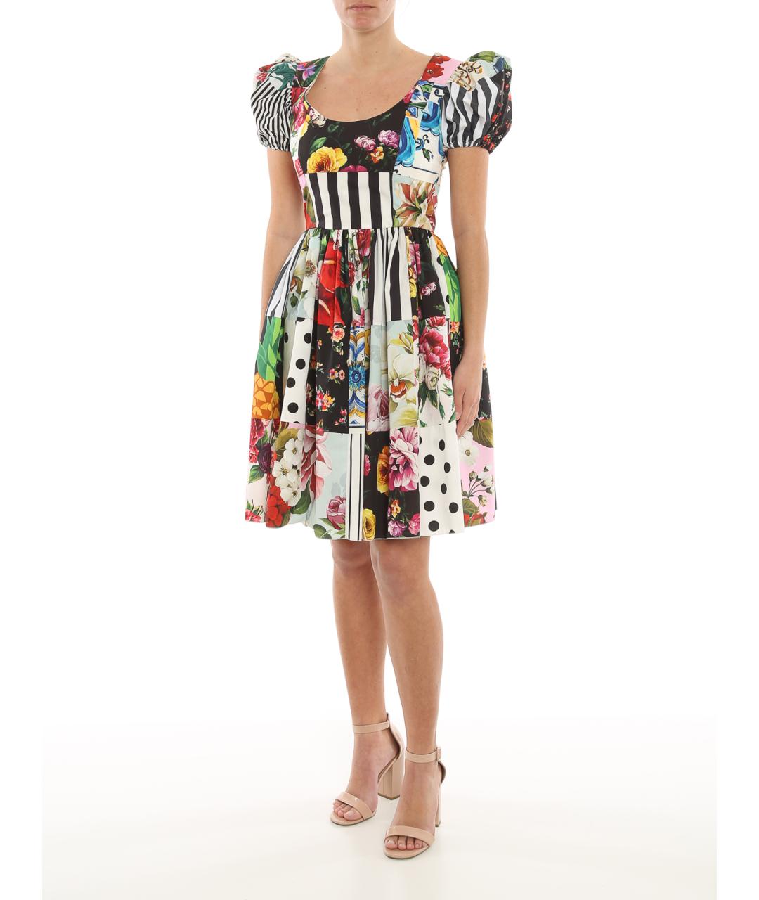 DOLCE&GABBANA Мульти хлопковое повседневное платье, фото 2