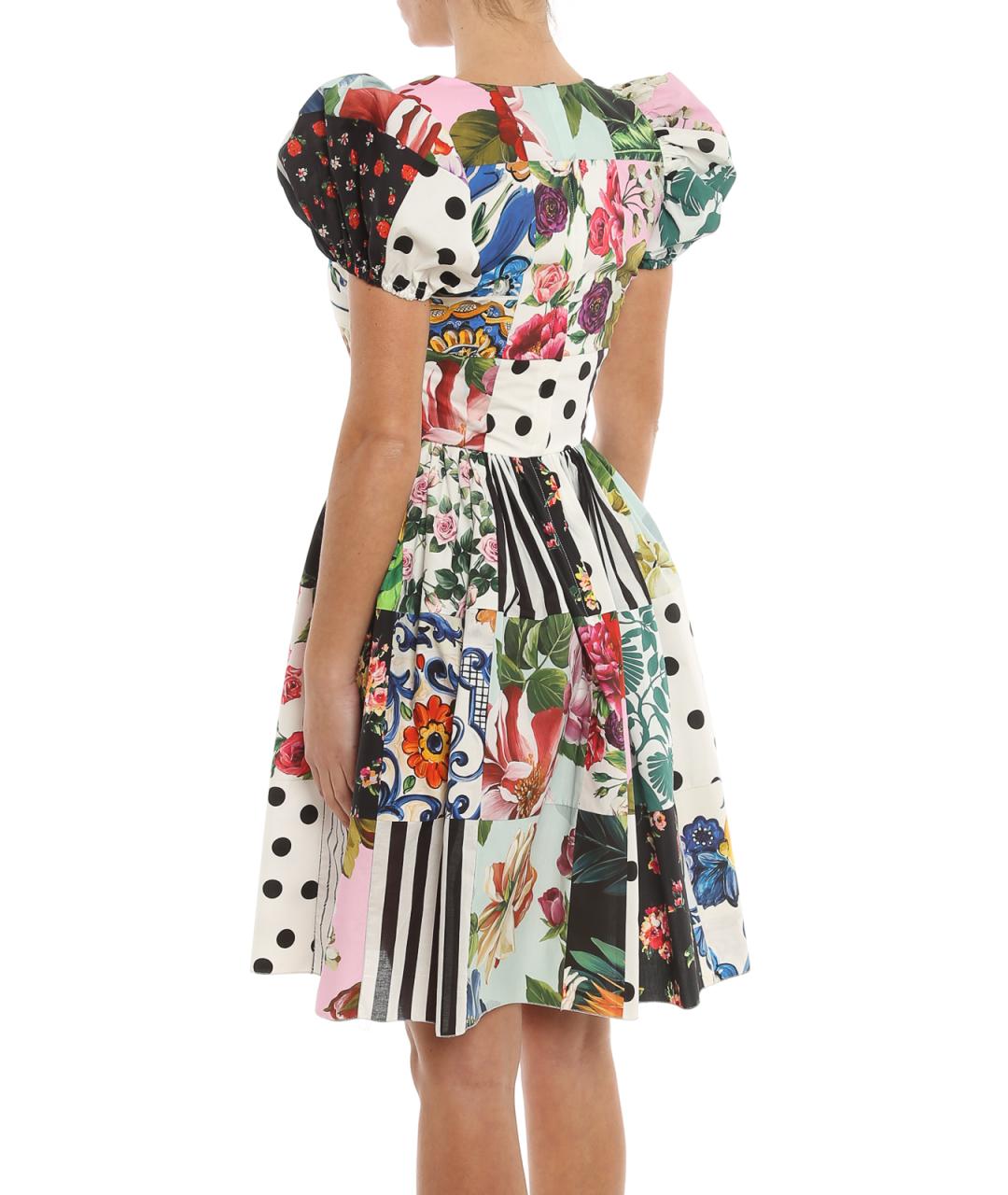 DOLCE&GABBANA Мульти хлопковое повседневное платье, фото 4