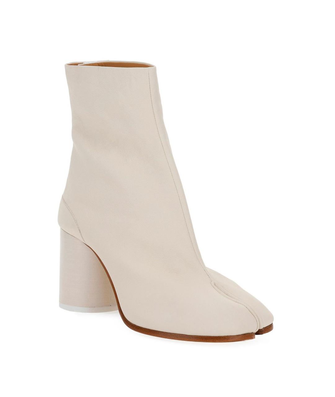 MAISON MARGIELA Белые кожаные ботильоны, фото 2