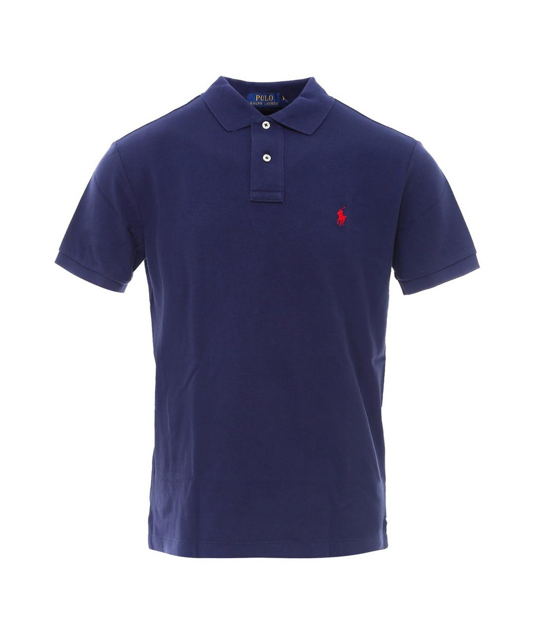POLO RALPH LAUREN Синее хлопковое поло с коротким рукавом, фото 1