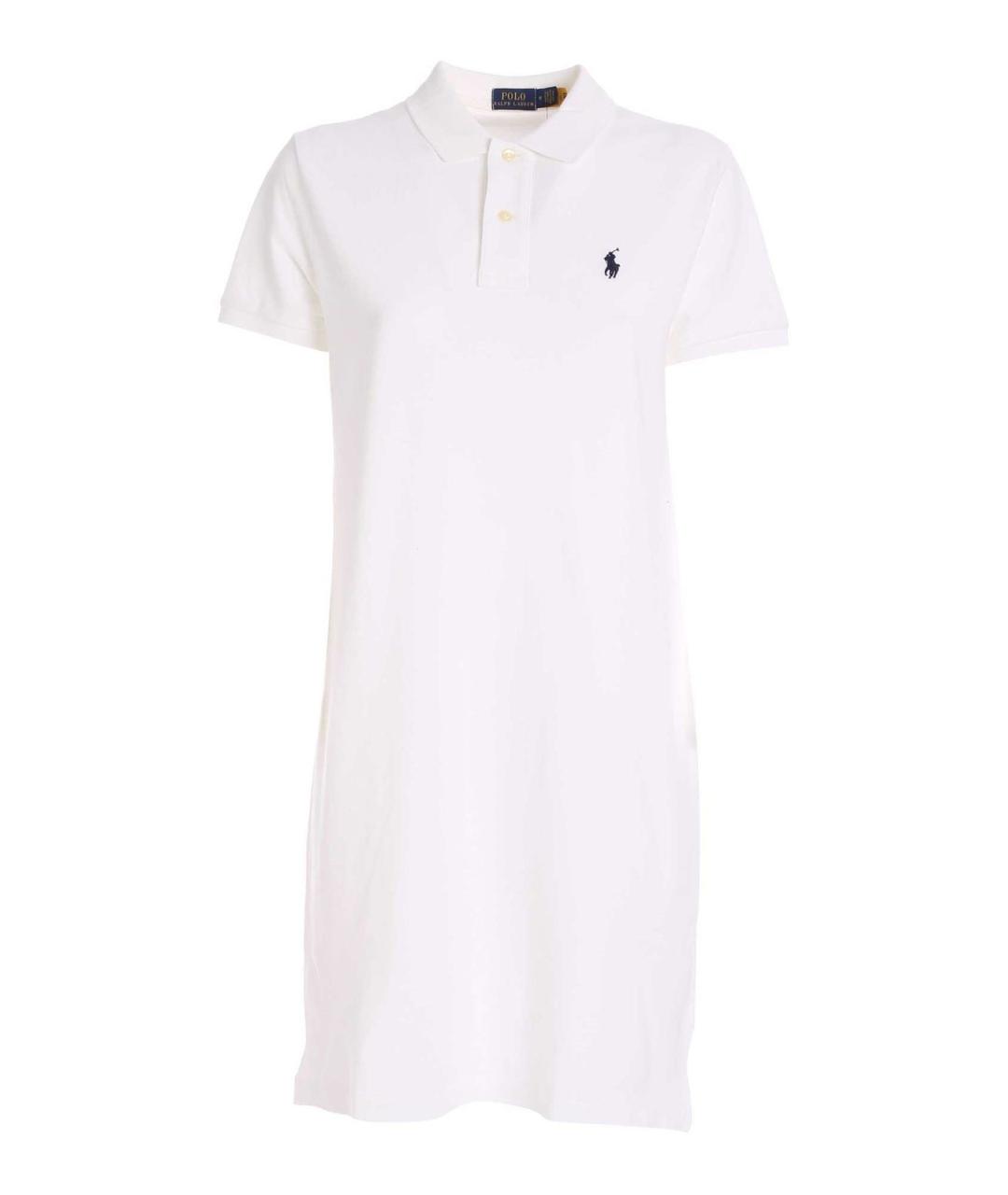 POLO RALPH LAUREN Белое хлопковое повседневное платье, фото 1
