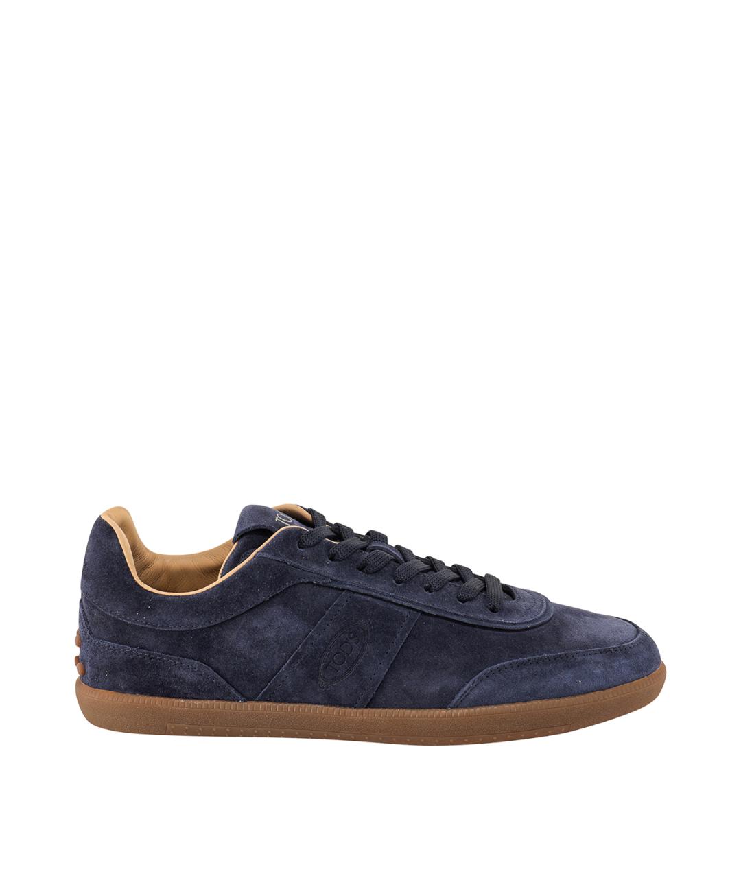 TOD'S Синие замшевые низкие кроссовки / кеды, фото 1