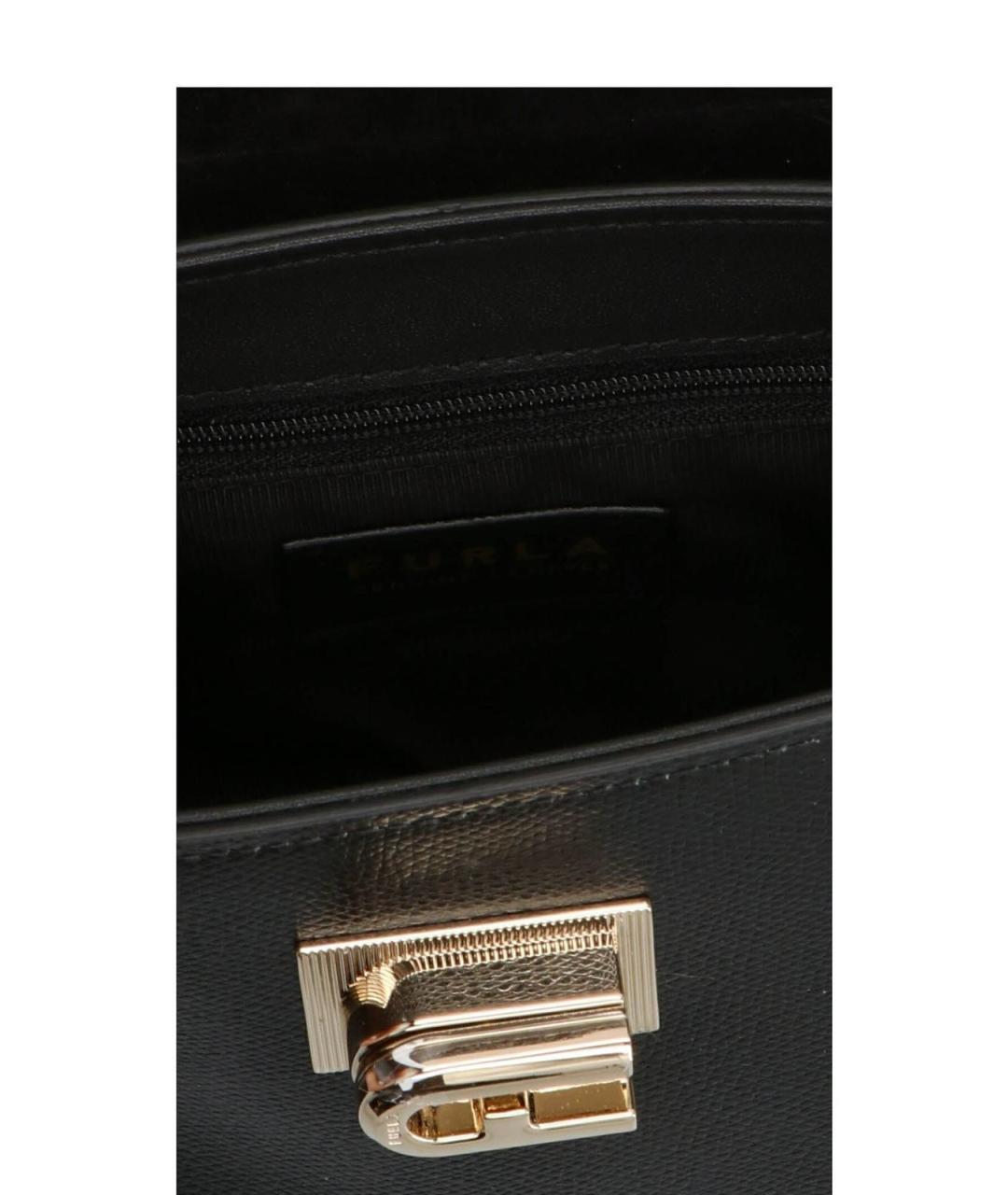 FURLA Черная кожаная сумка тоут, фото 3