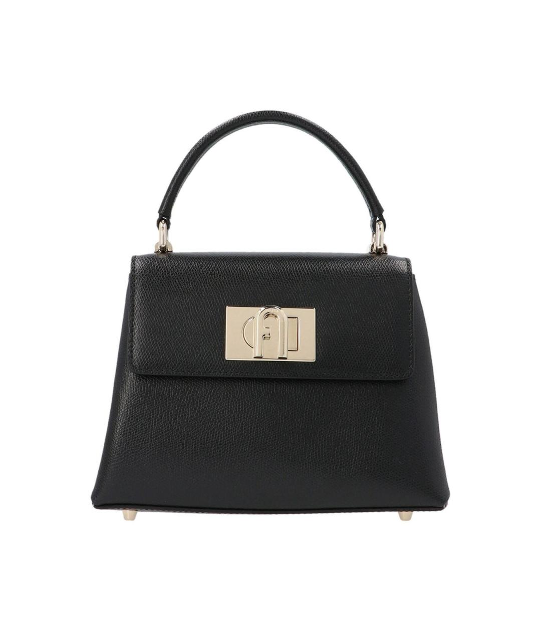 FURLA Черная кожаная сумка тоут, фото 1