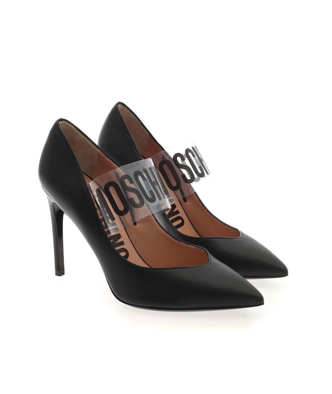 MOSCHINO Черные кожаные туфли, фото 2