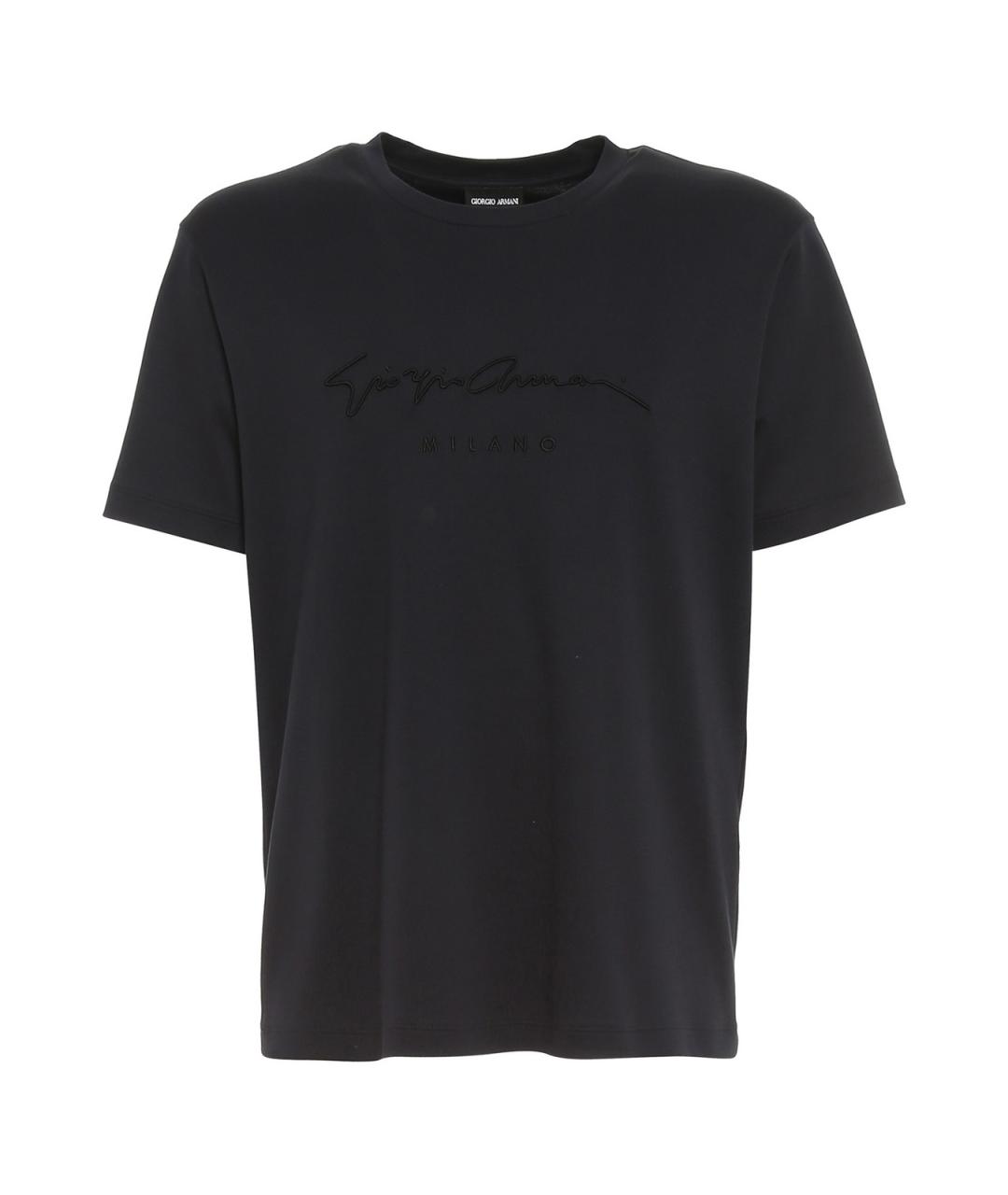 GIORGIO ARMANI Синяя хлопковая футболка, фото 1