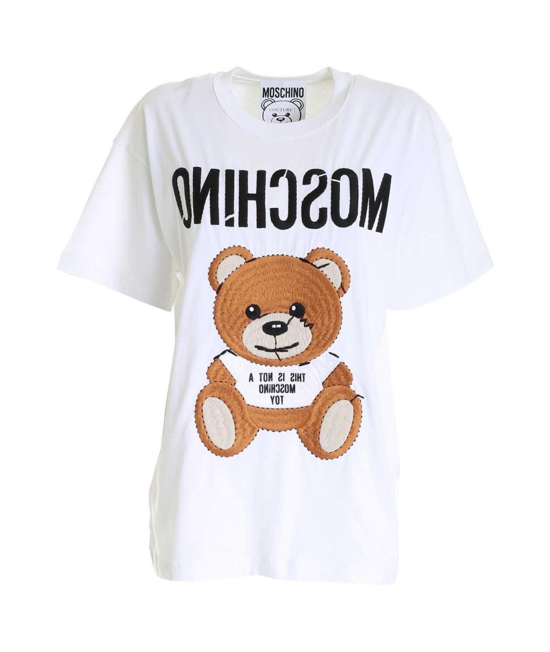 MOSCHINO Белая хлопковая футболка, фото 1