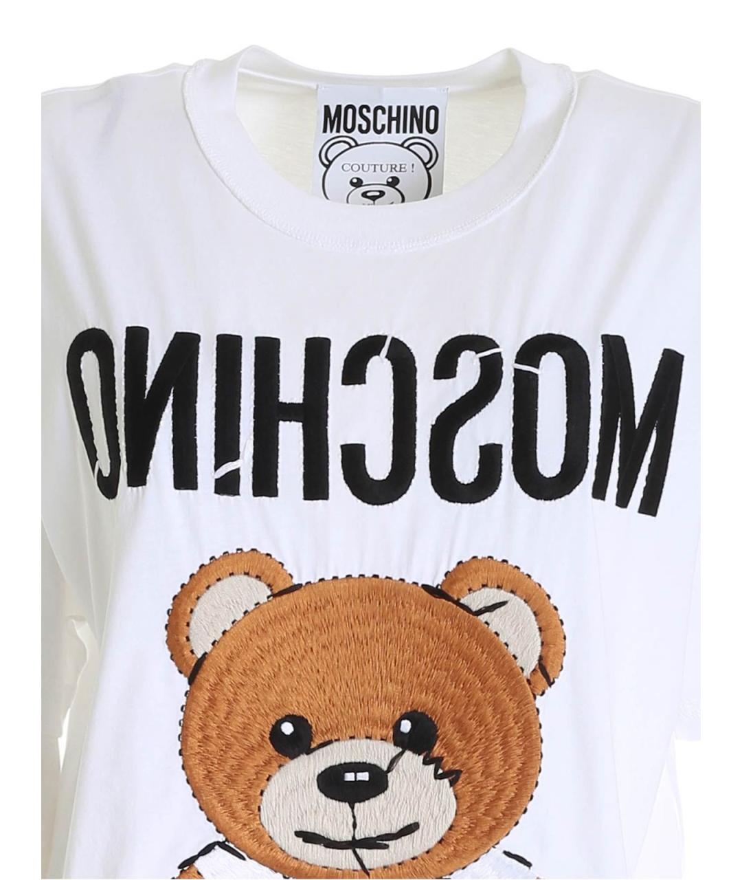 MOSCHINO Белая хлопковая футболка, фото 3