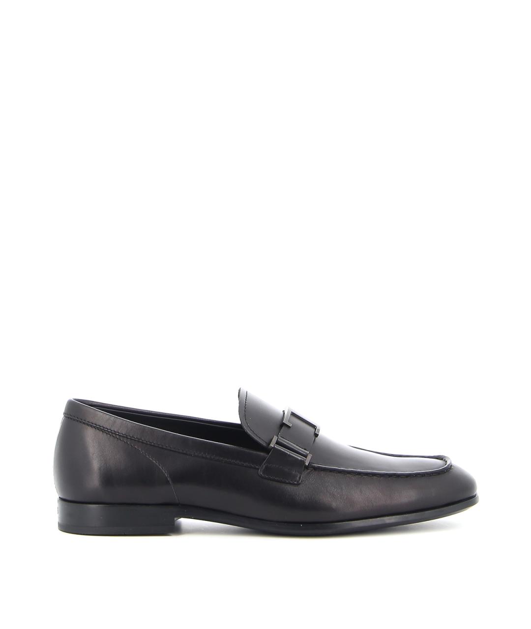 TOD'S Черные кожаные лоферы, фото 1