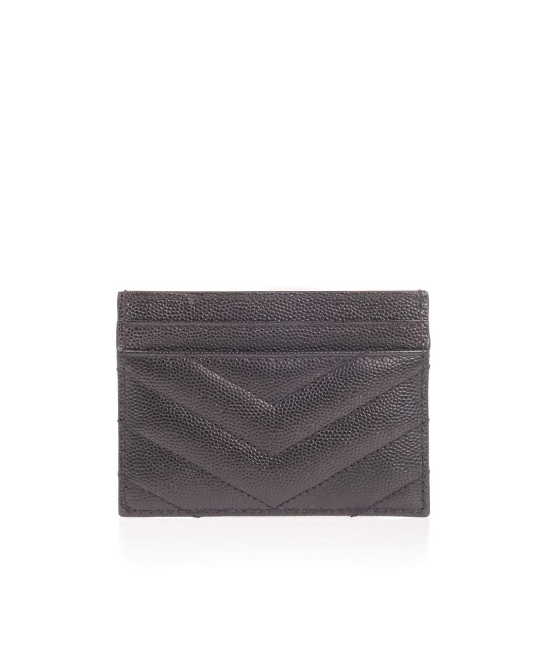 SAINT LAURENT Черный кожаный кардхолдер, фото 3