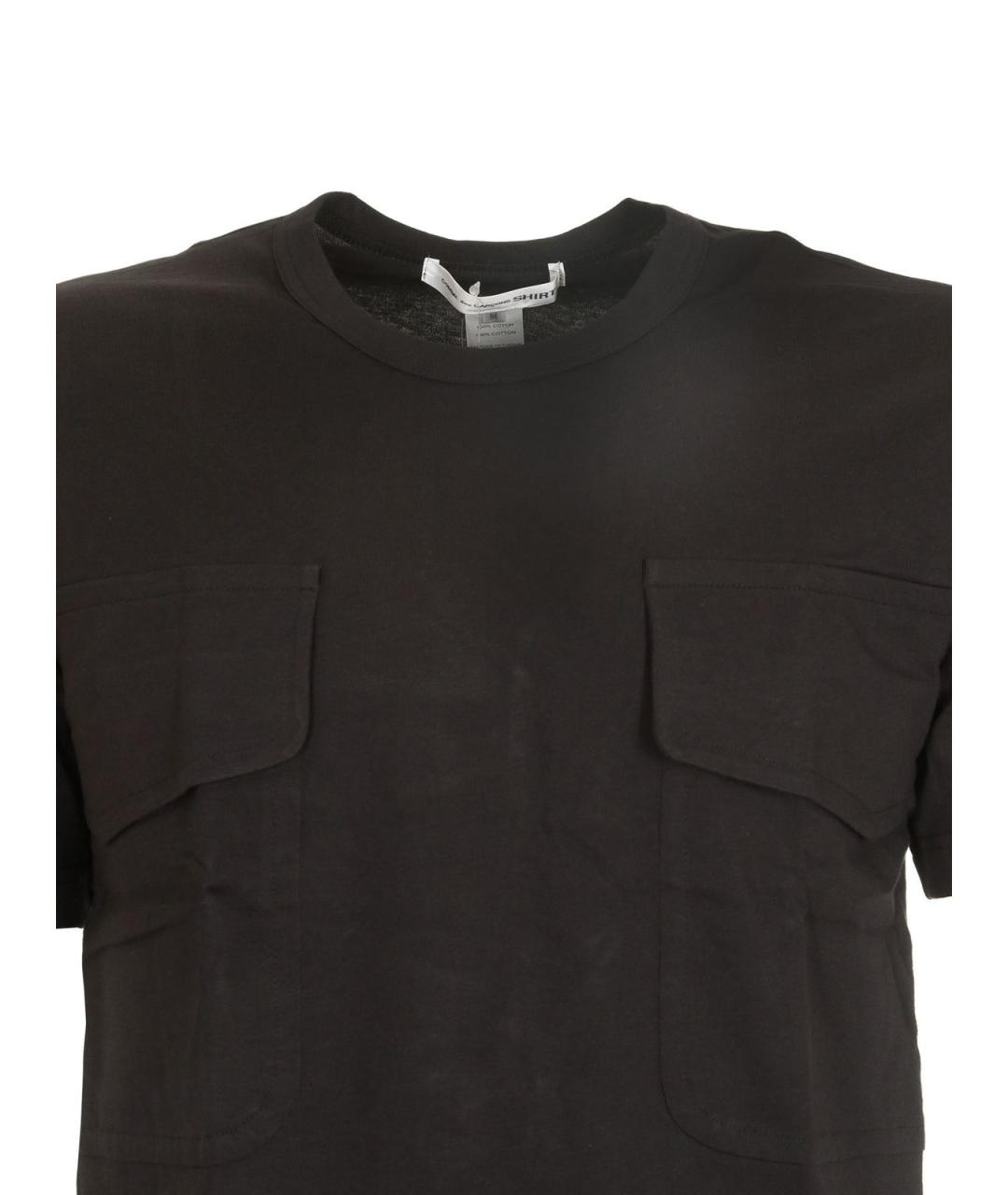 COMME DES GARÇONS SHIRT Черная хлопковая футболка, фото 3