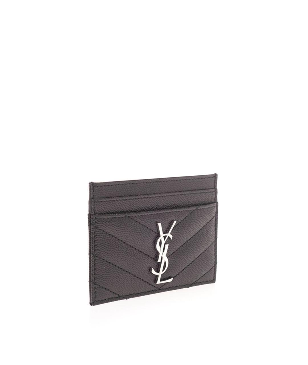 SAINT LAURENT Черный кожаный кошелек, фото 2