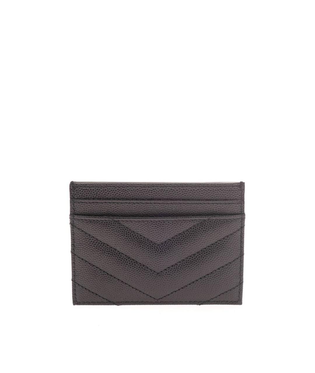 SAINT LAURENT Черный кожаный кошелек, фото 3
