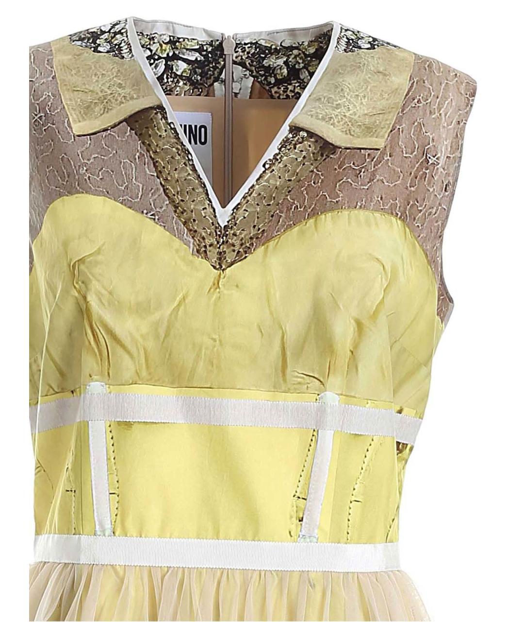 MOSCHINO Желтое хлопковое повседневное платье, фото 3