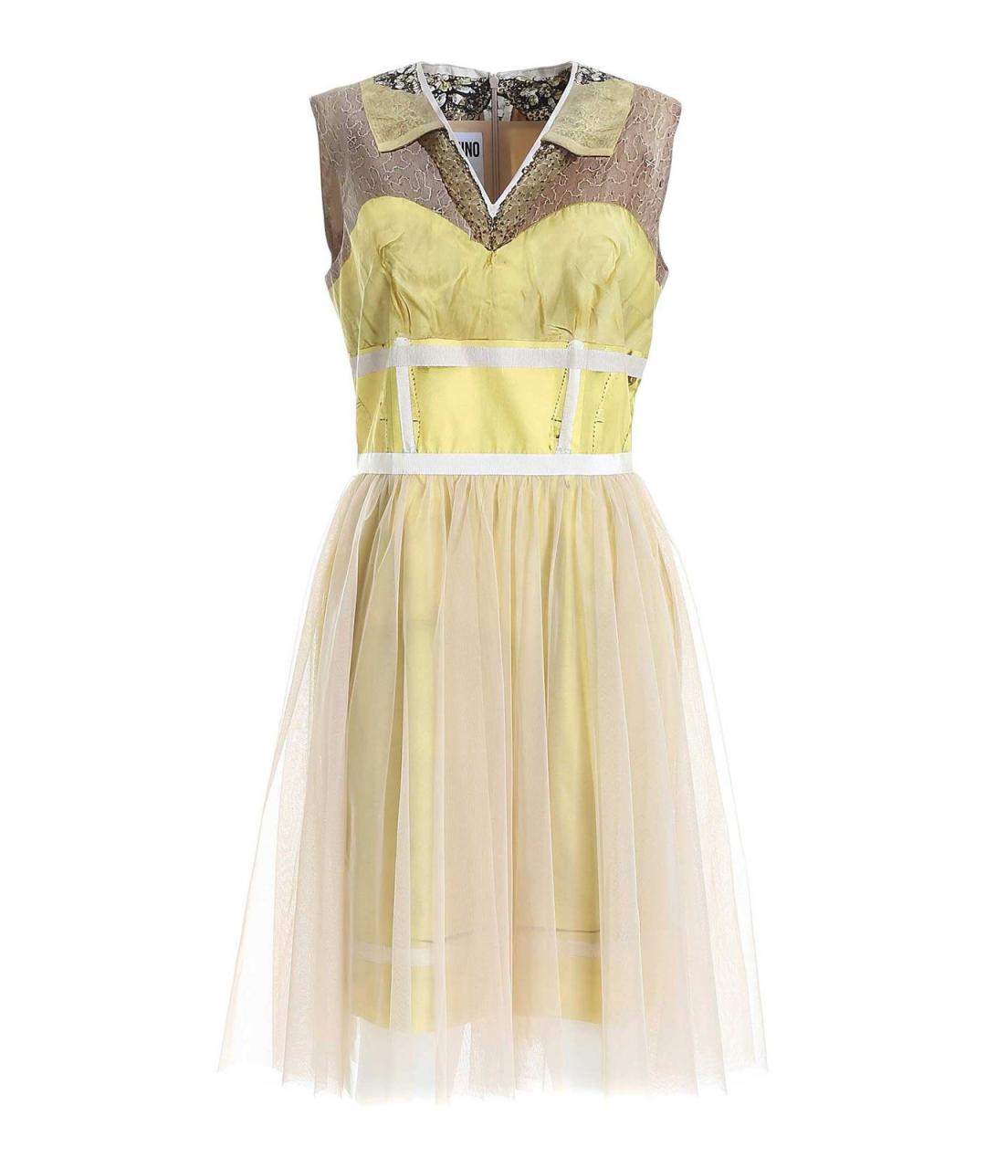 MOSCHINO Желтое хлопковое повседневное платье, фото 1