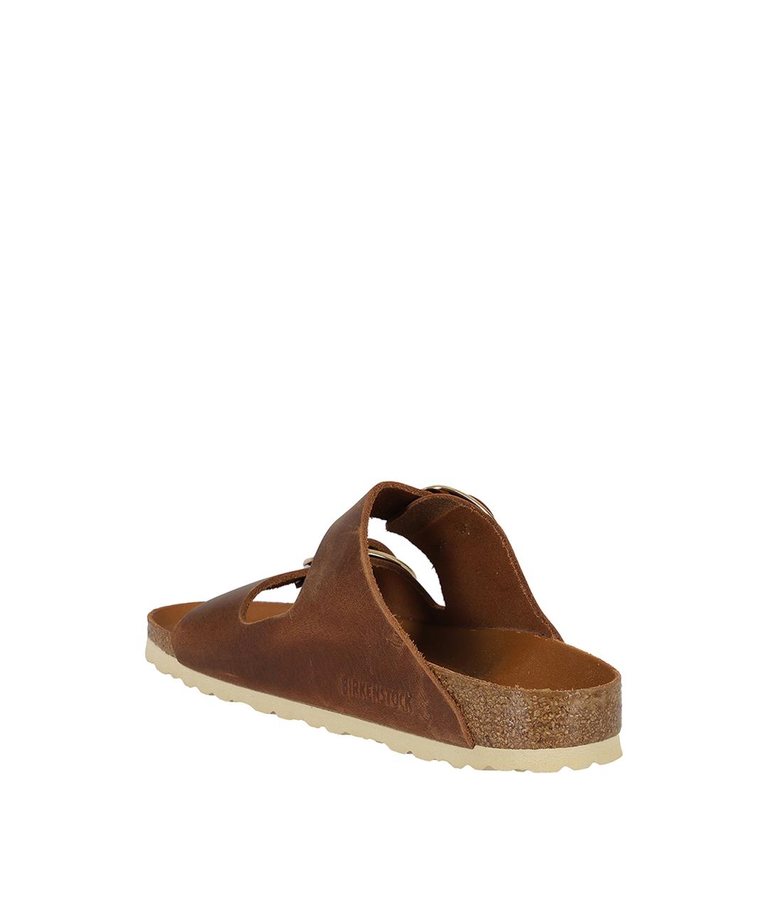 BIRKENSTOCK Коричневые кожаные шлепанцы, фото 3