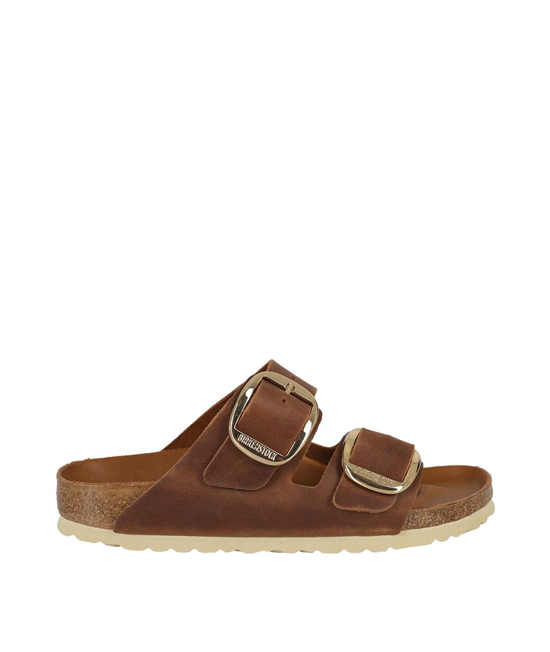 BIRKENSTOCK Коричневые кожаные шлепанцы, фото 1