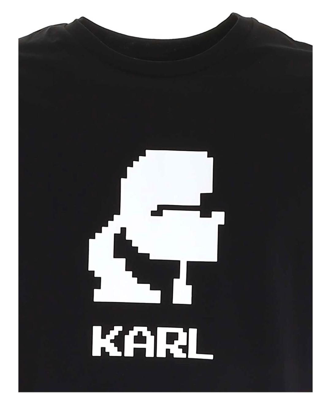 KARL LAGERFELD Черная хлопковая футболка, фото 3