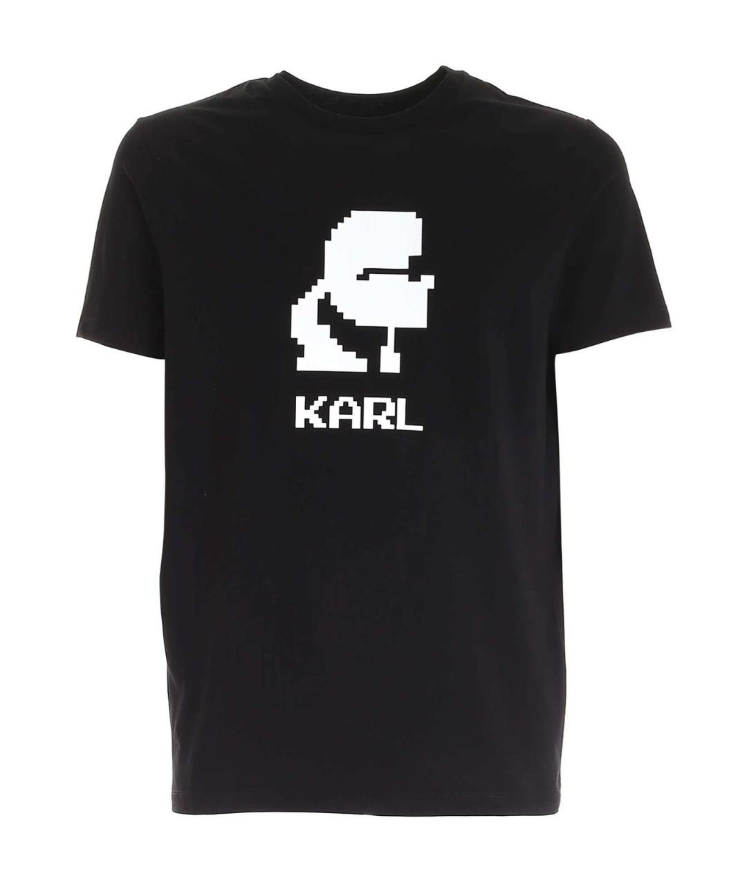 KARL LAGERFELD Черная хлопковая футболка, фото 1