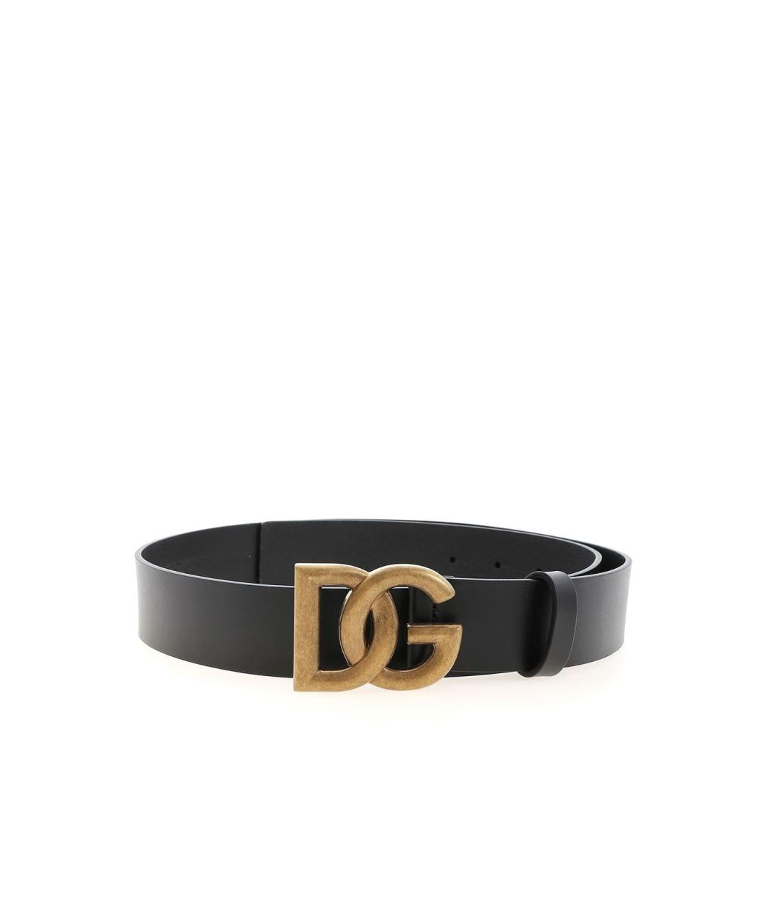 DOLCE&GABBANA Черный кожаный ремень, фото 1