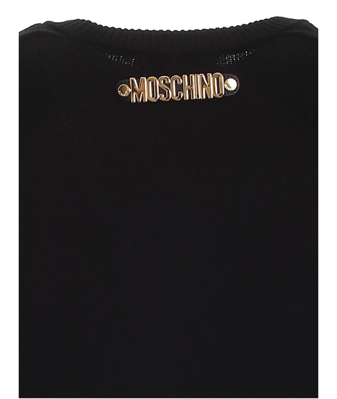 MOSCHINO Черный кашемировый джемпер / свитер, фото 3