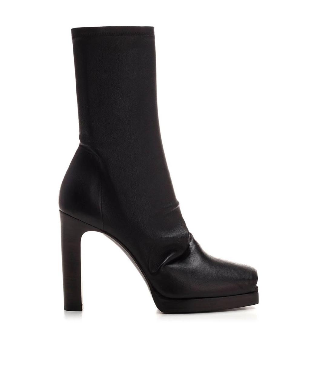 RICK OWENS Черные кожаные ботильоны, фото 1