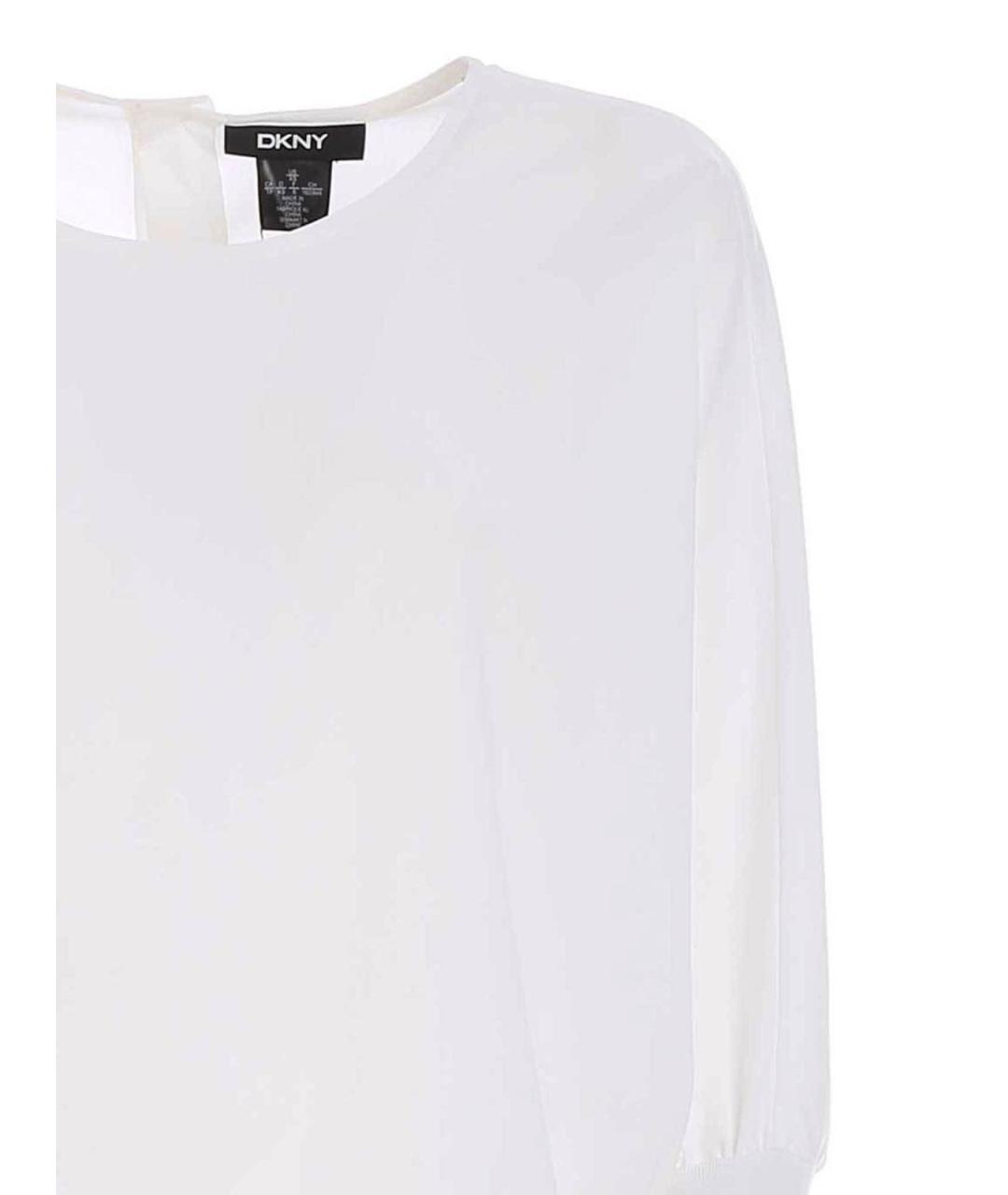 DKNY Белая полиэстеровая блузы, фото 3
