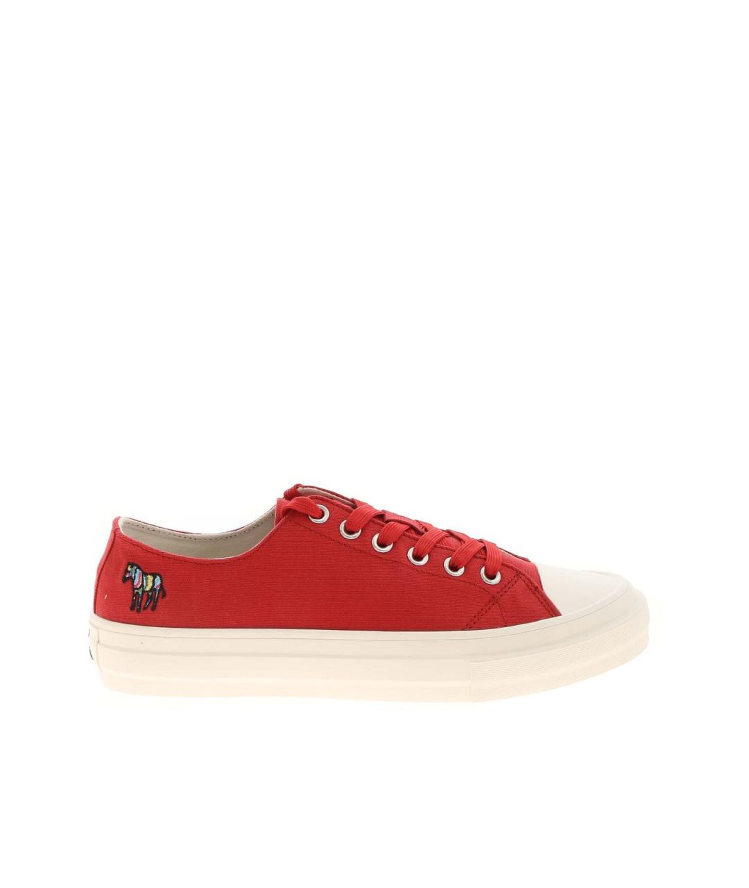 PS BY PAUL SMITH Красные текстильные низкие кроссовки / кеды, фото 1