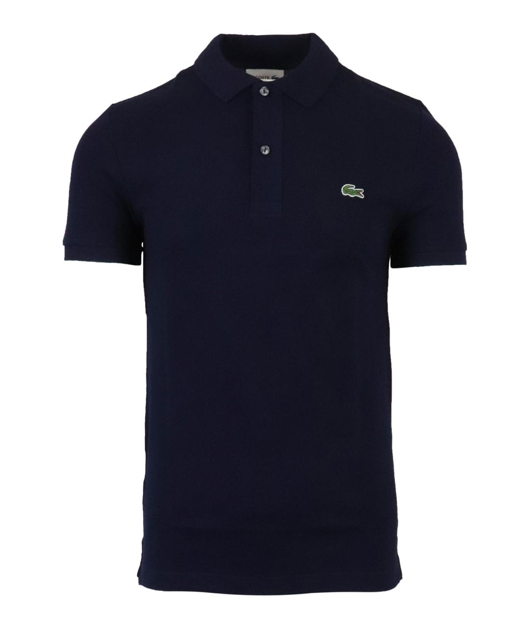 LACOSTE Темно-синее хлопковое поло с коротким рукавом, фото 1