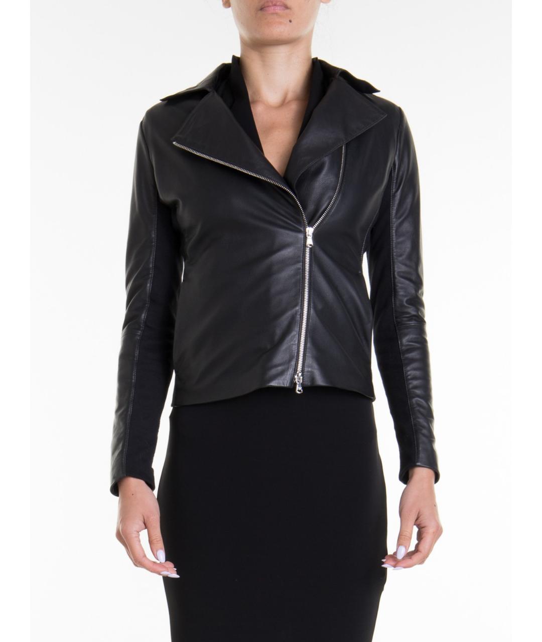 EMPORIO ARMANI Черная кожаная куртка, фото 3