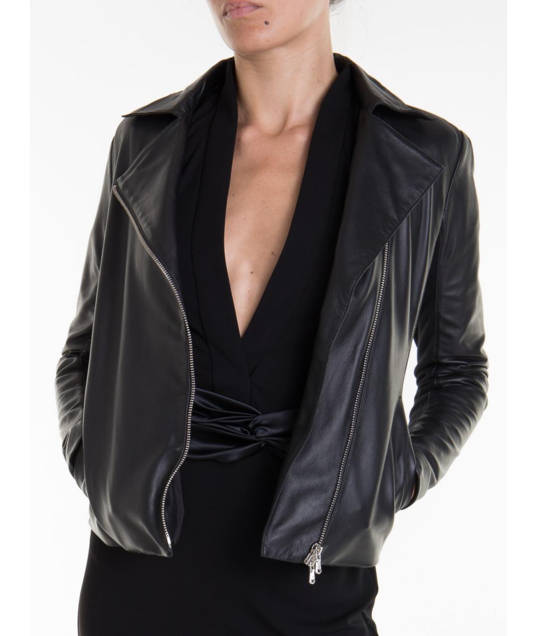EMPORIO ARMANI Черная кожаная куртка, фото 5