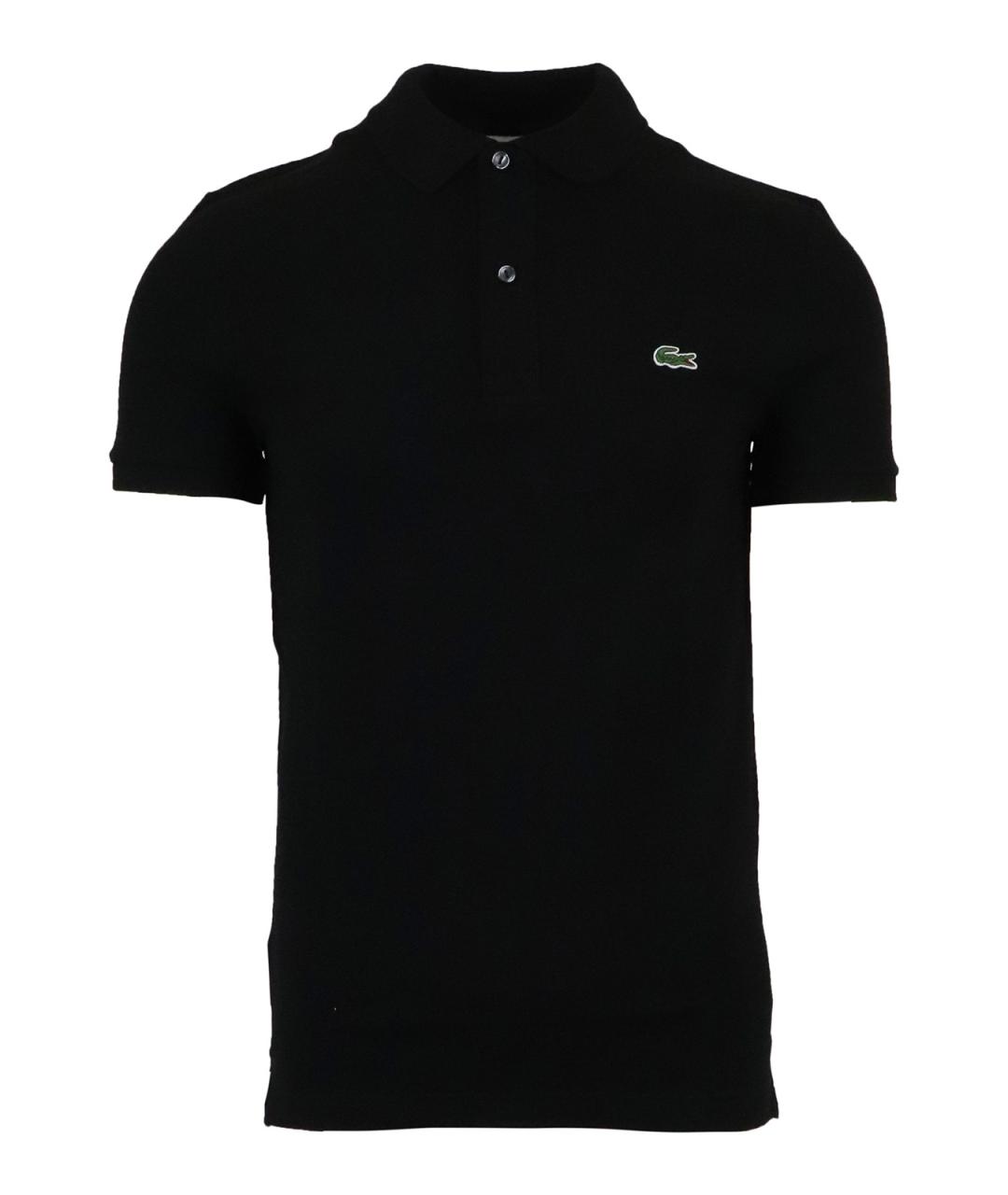 LACOSTE Черное хлопковое поло с коротким рукавом, фото 1