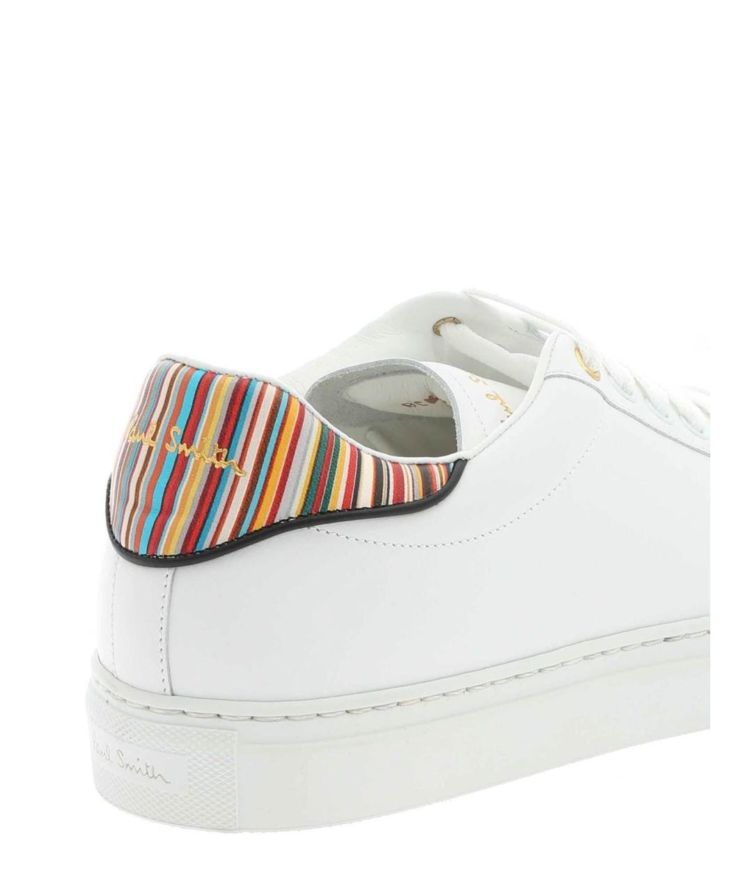 PAUL SMITH Белые кожаные низкие кроссовки / кеды, фото 4