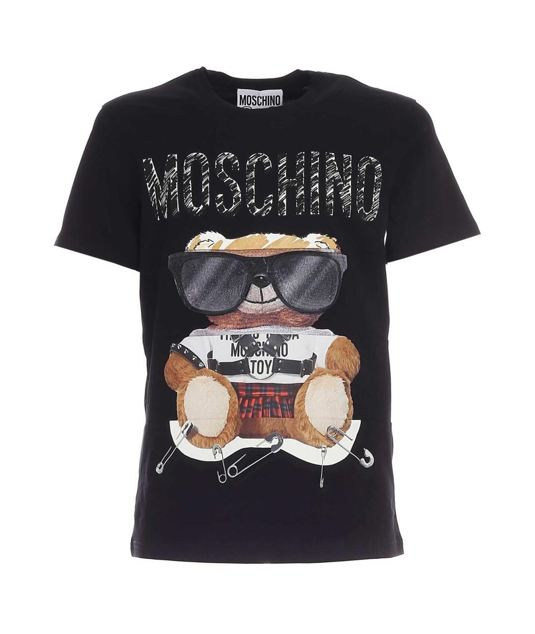 MOSCHINO Черная хлопковая футболка, фото 1