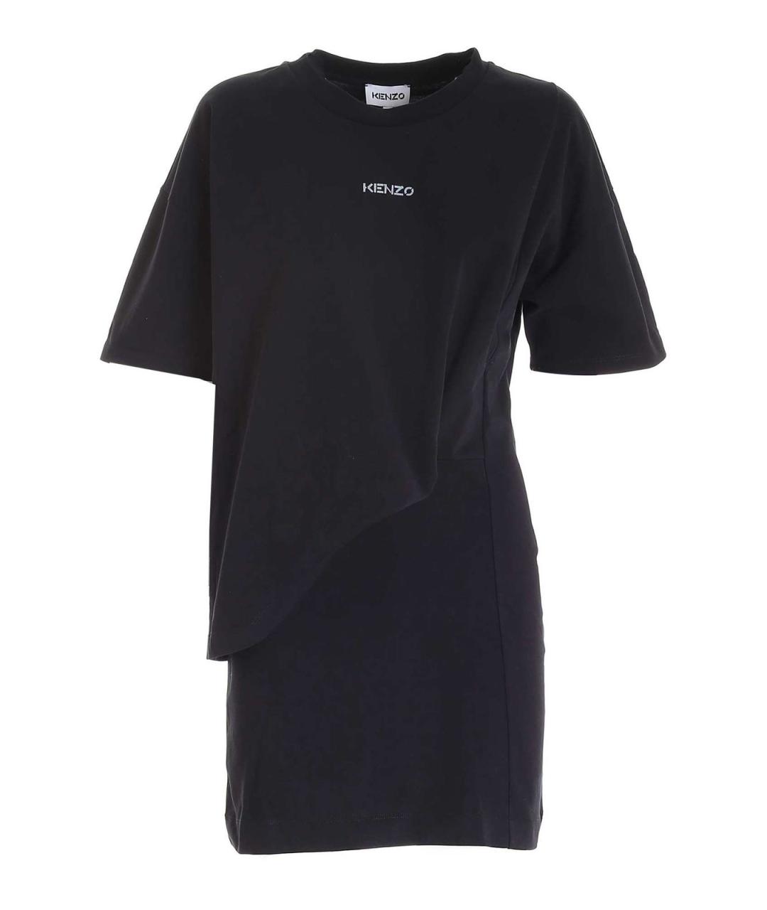 KENZO Черное хлопковое повседневное платье, фото 1