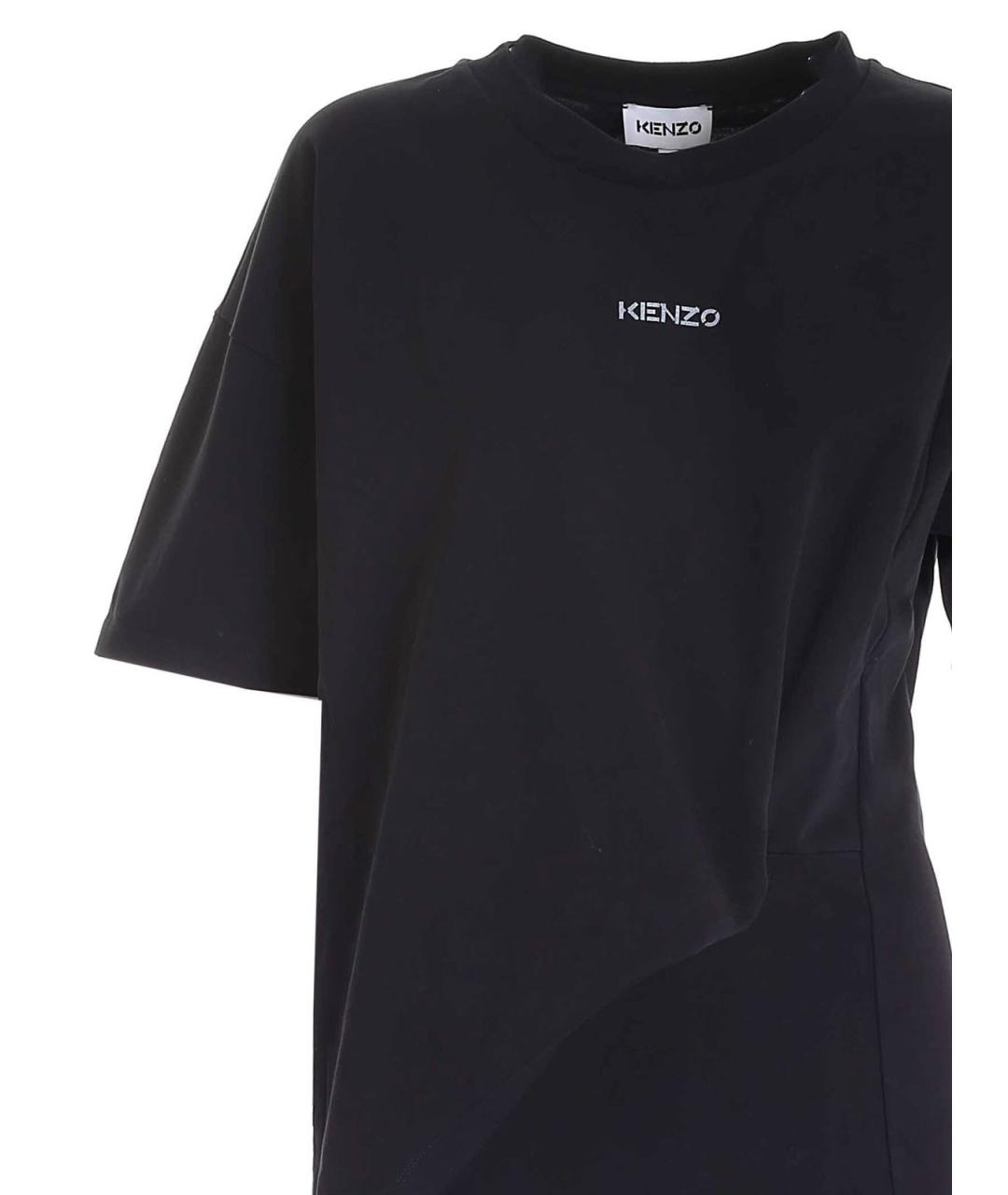 KENZO Черное хлопковое повседневное платье, фото 3