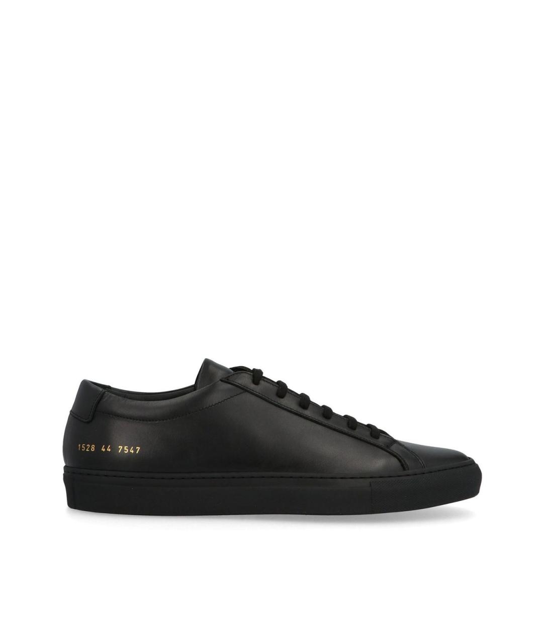 COMMON PROJECTS Черные кожаные низкие кроссовки / кеды, фото 1