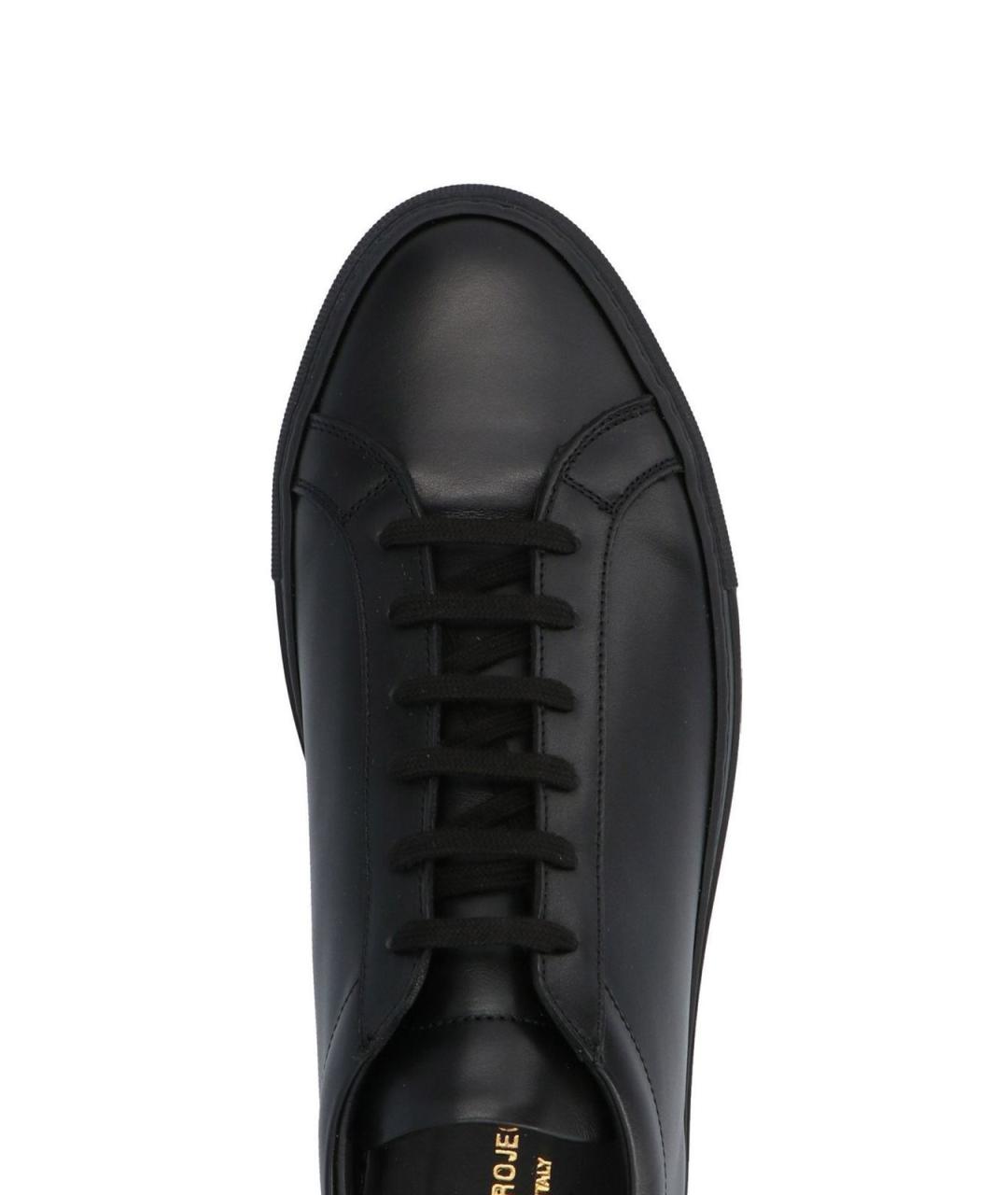 COMMON PROJECTS Черные кожаные низкие кроссовки / кеды, фото 3