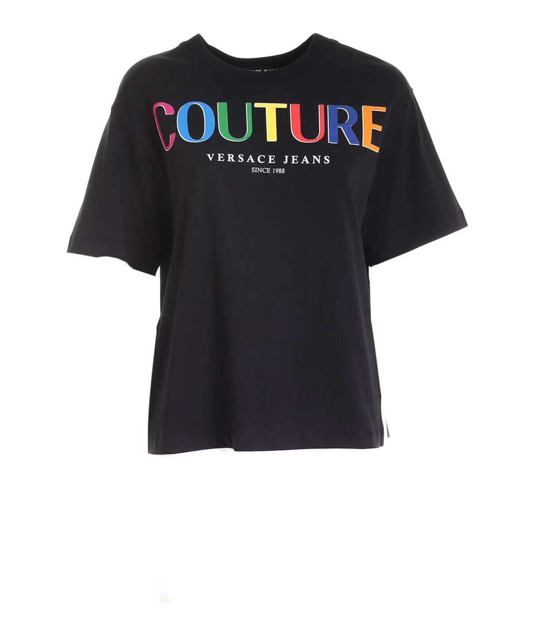 VERSACE JEANS COUTURE Черная хлопковая футболка, фото 1