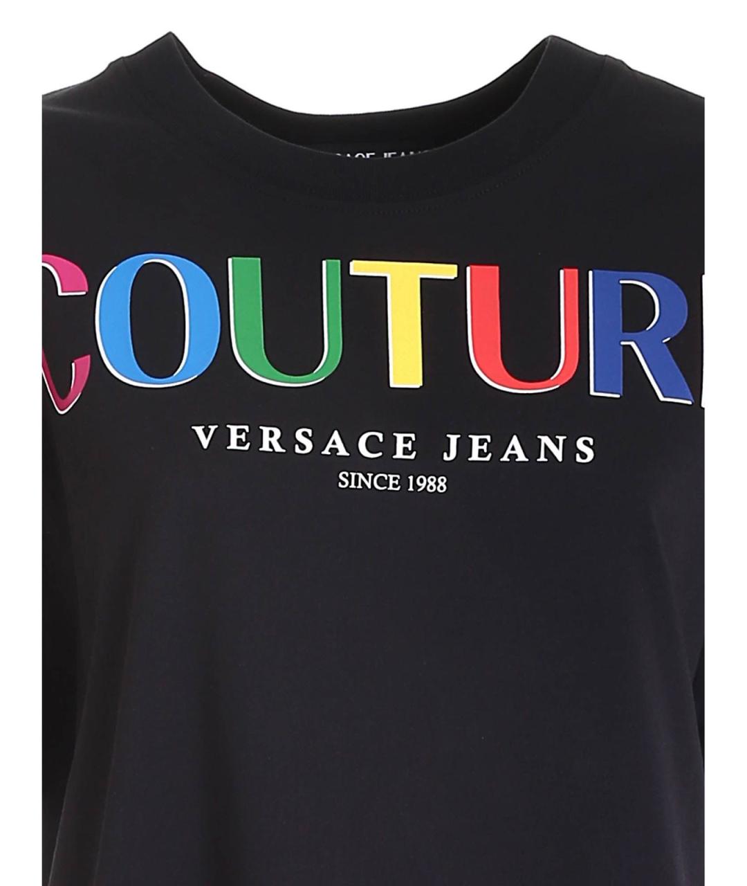 VERSACE JEANS COUTURE Черная хлопковая футболка, фото 3
